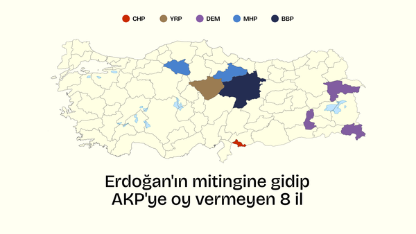 Araştırma: Hangi illerde Erdoğan'ın mitingine katılanlar AKP'ye oy vermedi?